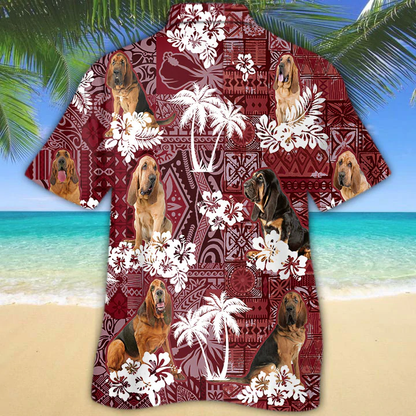 Bloodhound Hawaiian Shirt, Gift for Dog Lover Shirts, Animal Summer Shirts, Hawaiian Shirt Men HO1280