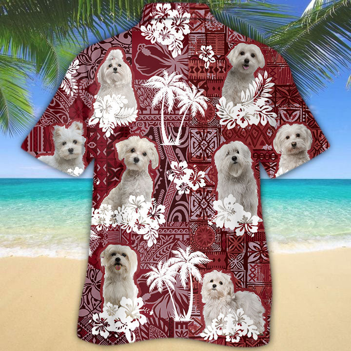 Maltese Hawaiian Shirt, Pet Hawaii Shirt Short Sleeve HO5223