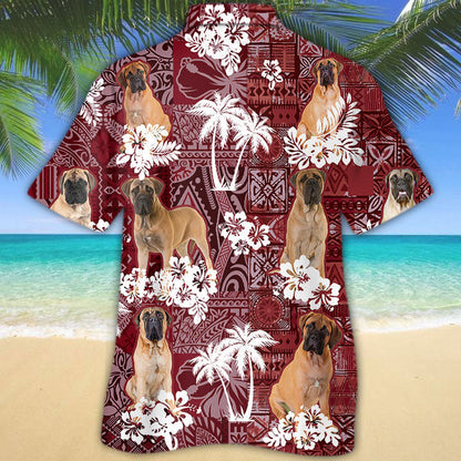 Bullmastiff Hawaiian Shirt, Summer Cute Hawaii Shirt Tribal Pattern HO5170
