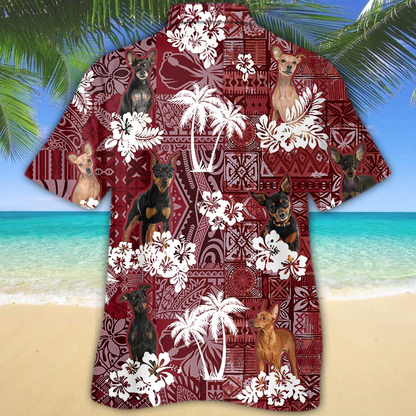 Miniature Pinscher Hawaiian Shirt, Gift for Dog Lover Shirts, Men's Hawaiian shirt, Summer Hawaiian Aloha Shirt HO1215