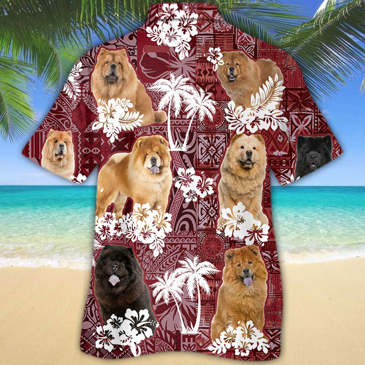 Chow Chow Hawaiian Shirt, Best Hawaii Shirt With Dog Red Tribal Pattern HO5177