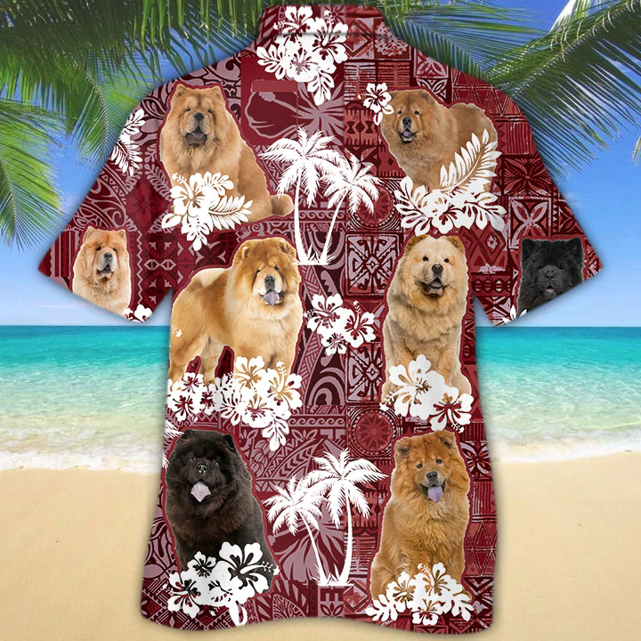 Chow Chow Red Hawaiian Shirt, Gift for Dog Lover Shirts, Animal Summer Shirts, Hawaiian Shirt Men HO1283