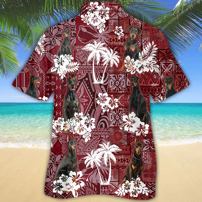 Doberman Pinscher Hawaiian Shirt, Gift for Dog Lover Shirts, Animal Summer Shirts, Hawaiian Shirt Men HO1264