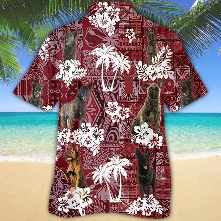 Dutch Shepherd Red Hawaiian Shirt, Gift for Dog Lover Shirts, Animal Summer Shirts, Hawaiian Shirt Men HO1263