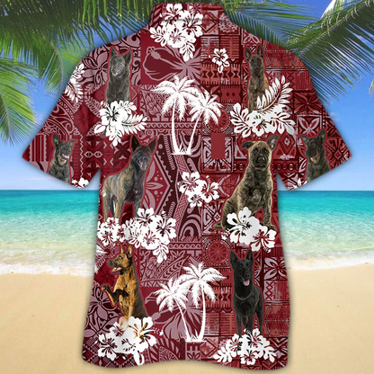 Dutch Shepherd Red Hawaiian Shirt, Gift for Dog Lover Shirts, Animal Summer Shirts, Hawaiian Shirt Men HO1263