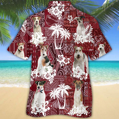 Fox Terrier Red Hawaiian Shirt, Gift for Dog Lover Shirts, Animal Summer Shirts HO1254