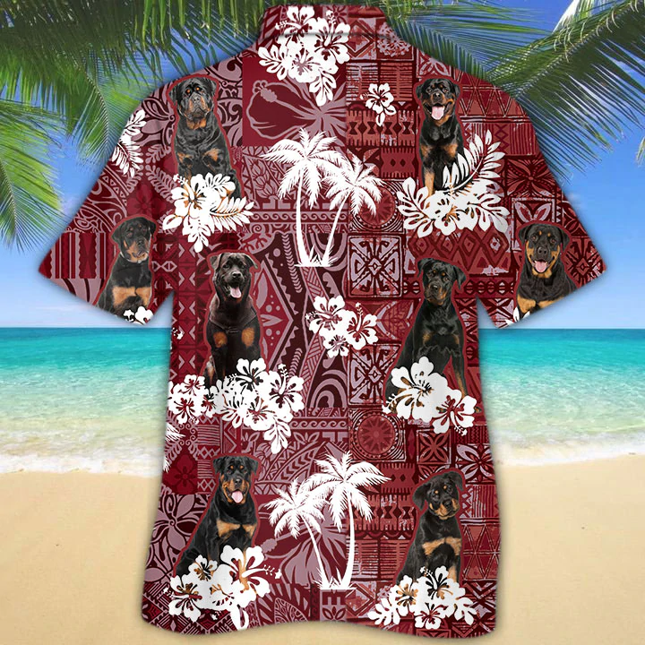 Rottweiler Hawaiian Shirt, Gift for Dog Lover Shirts, Men's Hawaiian shirt, Summer Hawaiian Aloha Shirt HO1216