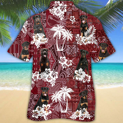 Rottweiler Hawaiian Shirt, Gift for Dog Lover Shirts, Men's Hawaiian shirt, Summer Hawaiian Aloha Shirt HO1216