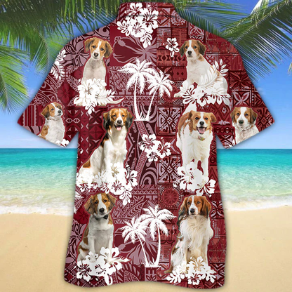Kooikerhondje Red Hawaiian Shirt, Gift for Dog Lover Shirts, Animal Summer Shirts HO1248