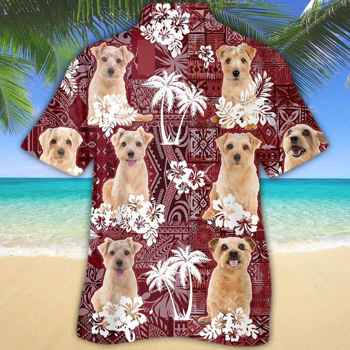 Norfolk Terrier Hawaiian Shirt, Gift for Dog Lover Shirts, Men's Hawaiian shirt, Summer Hawaiian Aloha Shirt HO1212