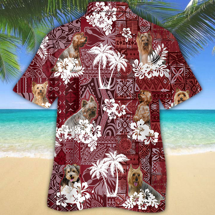 Yorkshire Terrier Hawaiian Shirt, Lasfour Dog Hawaii Aloha Beach Shirt For Men Women HO5269
