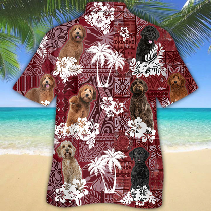 Labradoodle Red Hawaiian Shirt, Gift for Dog Lover Shirts, Animal Summer Shirts HO1246