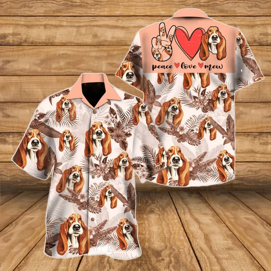Basset Hound Dog Beach Summer Hawaiian Shirt, Basset Hound Shirt, Basset Hound Beach Shirt HO2331