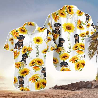 Dog Happy Summer With Rottweiler Edition Hawaiian Shirt, Flowers Aloha Shirt For Dog Lovers HO2450