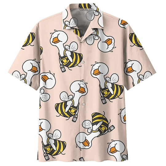 Bee Duck Background Design Hawaiian Shirt, Hawaii Style Fashion Beach Shirt HO2008