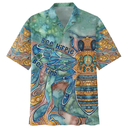 Bee Hippie Psychedelic Hippie Custome Trippy Shirt- Hippie Hawaiian Shirt HO1431