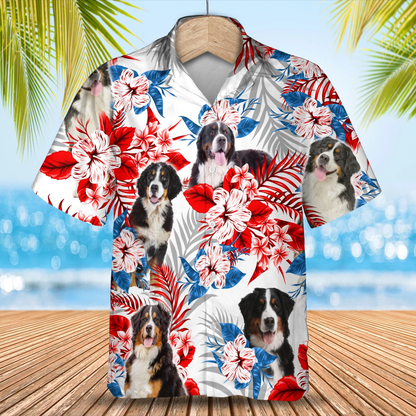 Bernese Mountain Hawaiian Shirt, Summer aloha shirt, Men Hawaiian shirt, Women Hawaiian shirt HO0828