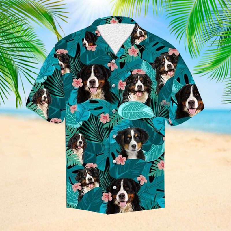 Bernese Mountain Tropical Hisbiscus Hawaii Shirt Berner Dog Lover Gift 3D Hawaiian shirt HO2313