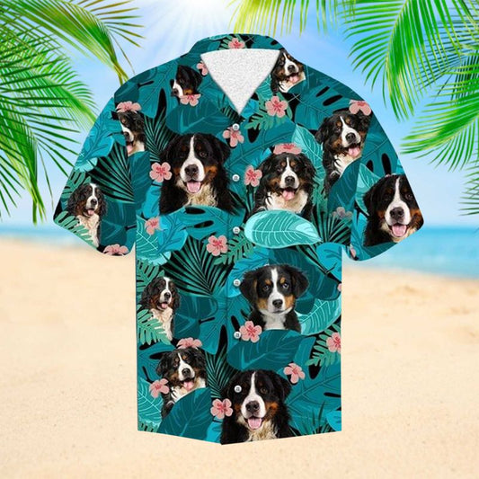 Bernese Mountain Tropical Hisbiscus Hawaii Shirt Berner Dog Lover Gift 3D Hawaiian shirt HO2313