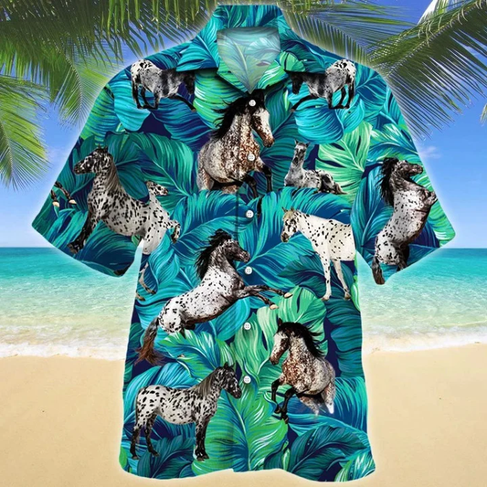 Appaloosa Horse Lovers Summer Beach Palm Tree Hawaiian Shirt, Summer Hawaii Shirt Family Shirt HO1662