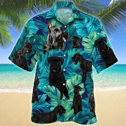 Best Gift For Giant Schnauzer Dog Lovers Summer Beach Palm Tree Pattern Hawaiian Shirt HO1612