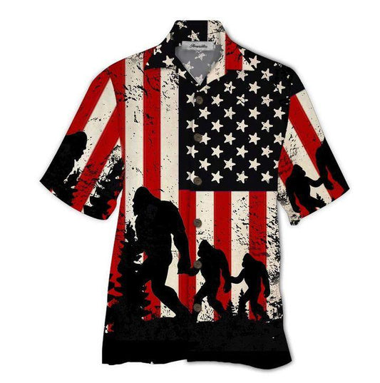 Bigfoot Activities In Vacation American Flag Aloha Hawaiian Shirts For Men and Women HO2368