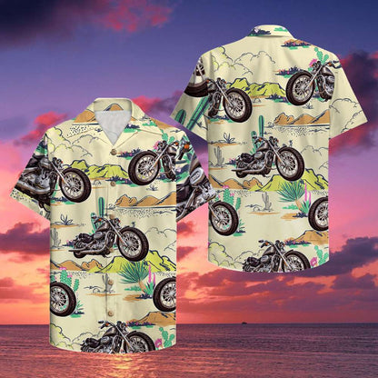 Biker Custom Photo Motorcycle Hawaiian Shirt, Aloha Shirt, Hawaiian Shirt for Men, Gift for Biker HO4288