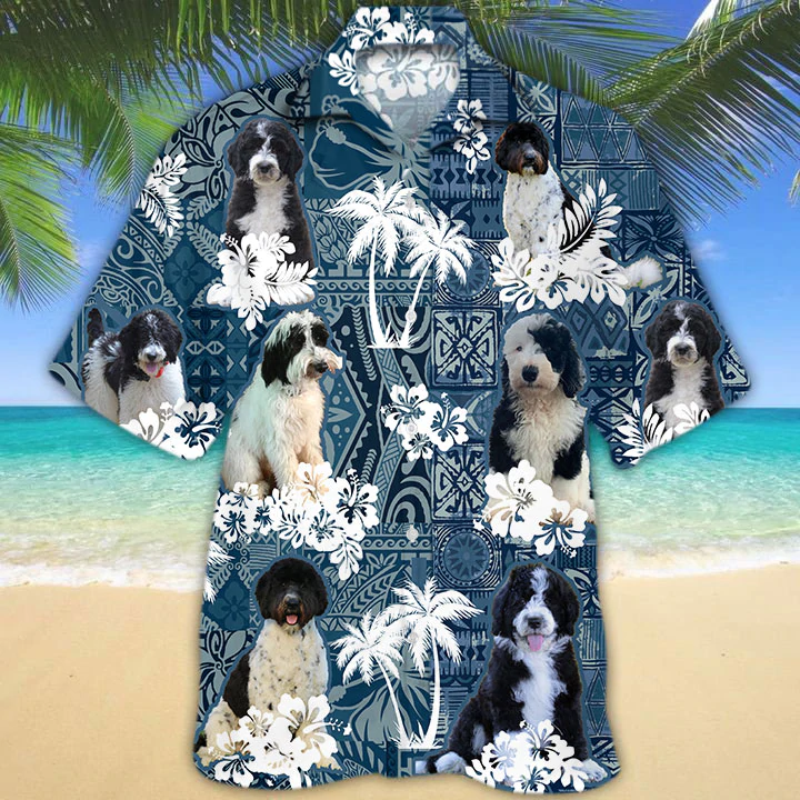 Black And White Goldendoodle Hawaiian Shirt HO1496