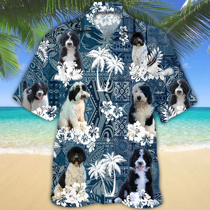 Black And White Goldendoodle Hawaiian Shirt HO1496