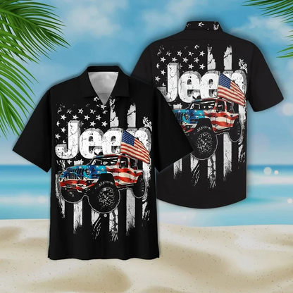 Black Theme Jee And Flag Unique Hawaiian Shirt, Racing car Hawaiian Shirt, Beach Summer Hawaii Shirt Family Shirt HO1664