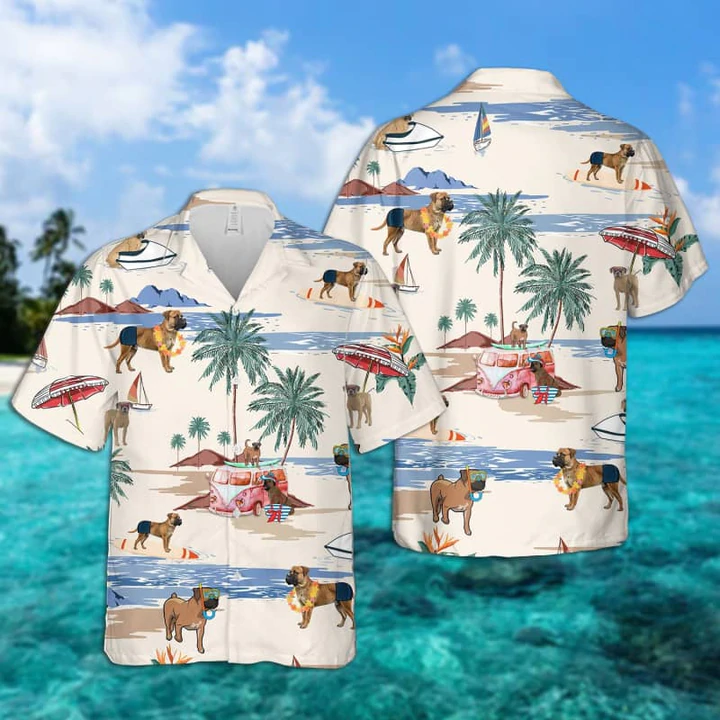 Boerboel Summer Beach Hawaiian Shirt, Hawaiian Shirts for Men, Hawaiian Shirts for Men, Aloha Beach Shirt HO0993