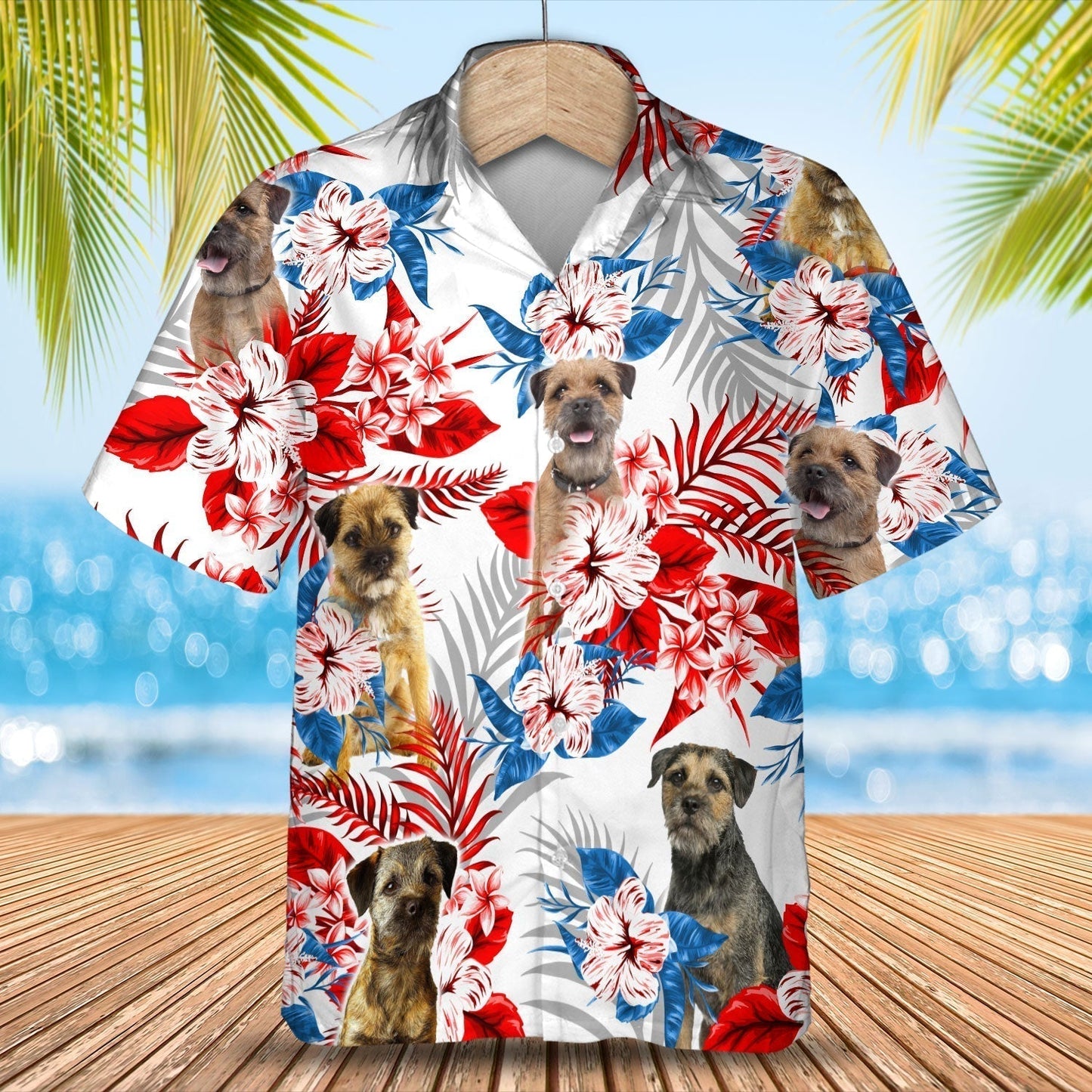 Border Terrier Hawaiian Shirt - Summer aloha shirt, Hawaiian shirt for Men and women HO0694
