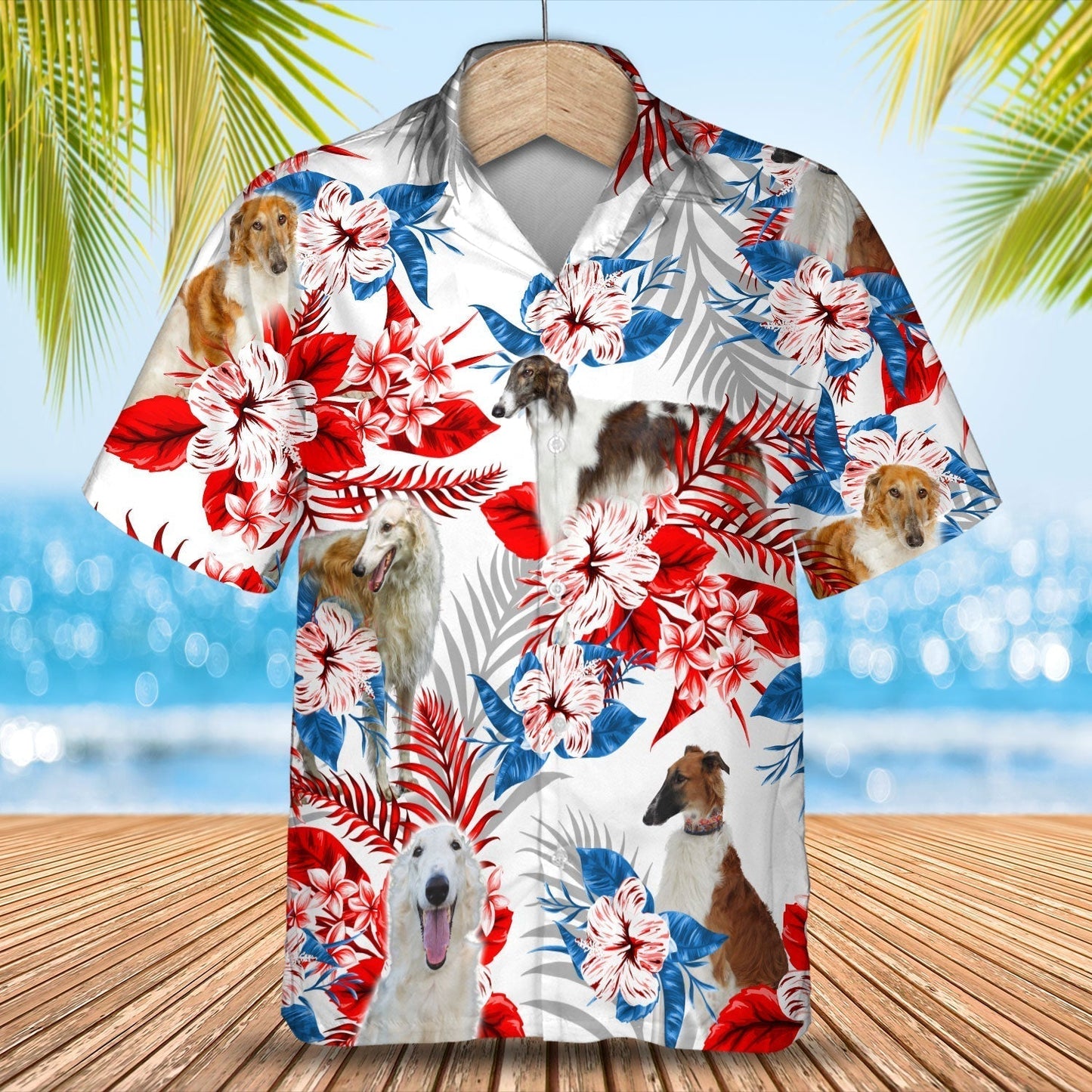 Borzoi Hawaiian Shirt - Gift for Summer, Summer aloha shirt, Hawaiian shirt for Men and women HO0648