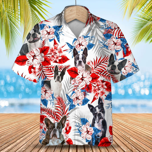 Boston Terrier Hawaiian Shirt- Summer aloha shirt, Hawaiian shirt for Men and women HO0693