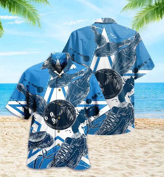 Bowling Blue Hawaiian Shirt 3D for Men and women, Perfect Gift for Bowler HO4066