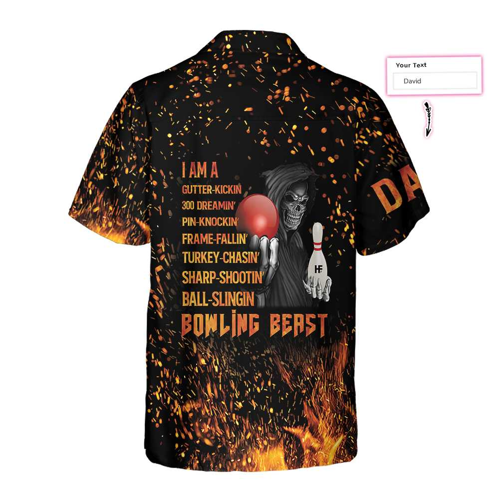 Bowling Beast Custom Hawaiian Shirt, Personalized Bowling Shirt For Men & Women, Idea Gift for Bowling Lover HO4037