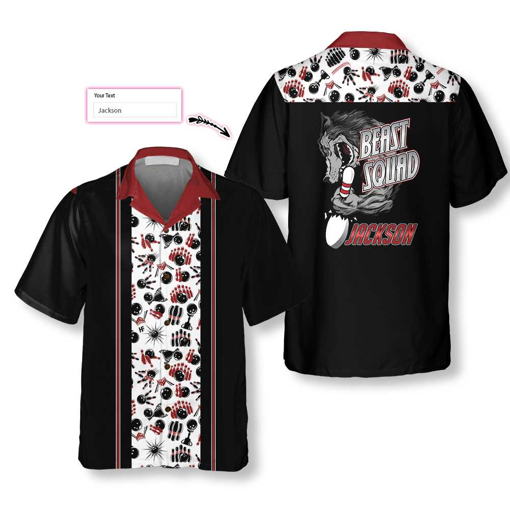 Bowling Beast Squad Custom Name Custom Hawaiian Shirt, Personalized Bowling Shirt For Men & Women HO4032