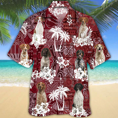 Brittany red Hawaiian Shirt, Gift for Dog Lover Shirts, Animal Summer Shirts, Hawaiian Shirt Men HO1271