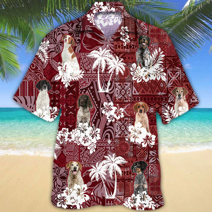 Brittany Spaniel red Hawaiian Shirt, Gift for Dog Lover Shirts, Animal Summer Shirts, Hawaiian Shirt Men HO1273