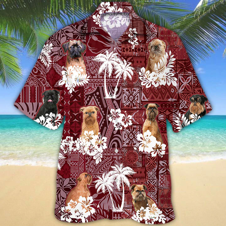 Brussels Griffon red Hawaiian Shirt, Gift for Dog Lover Shirts, Animal Summer Shirts, Hawaiian Shirt Men HO1272