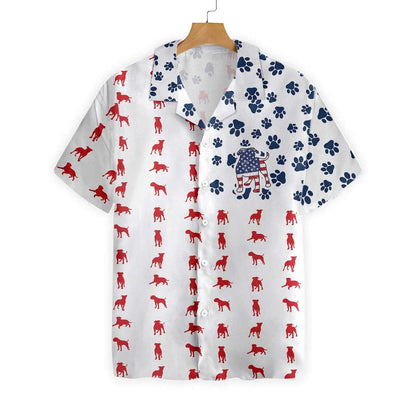 Bulldogs American Flag Hawaiian Shirt for Men, Bulldogs Summer Hawaiian Shirt, Dog Lover Shirts HO2350
