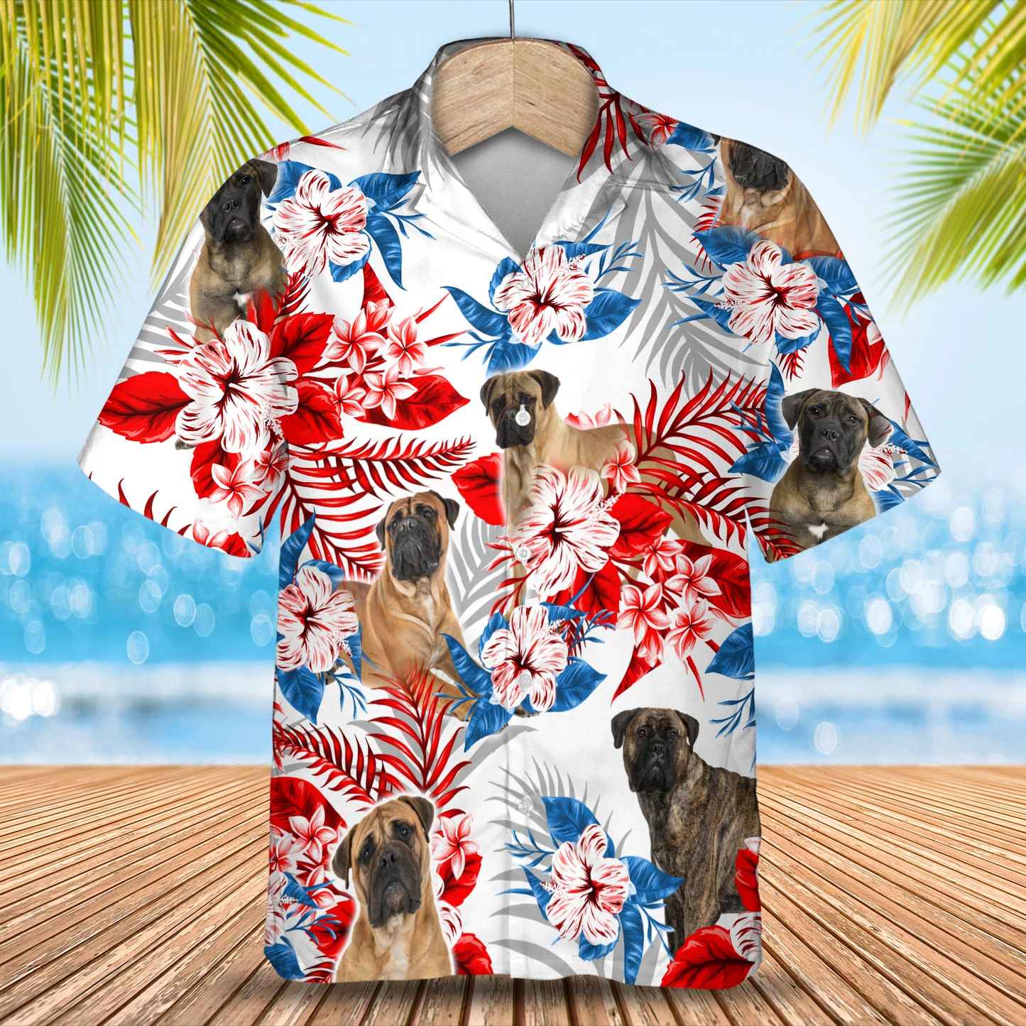 Bullmastiff Hawaiian Shirt, Summer aloha shirt, Men Hawaiian shirt, Women Hawaiian shirt HO0823