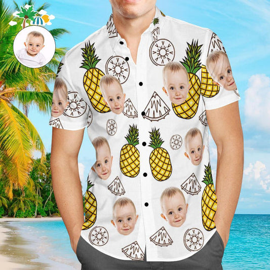 Custom Face Shirt Hawaiian Shirt For Men Funny Pineapple, Funny Baby Hawaiian, Shirt for Dad HO4356