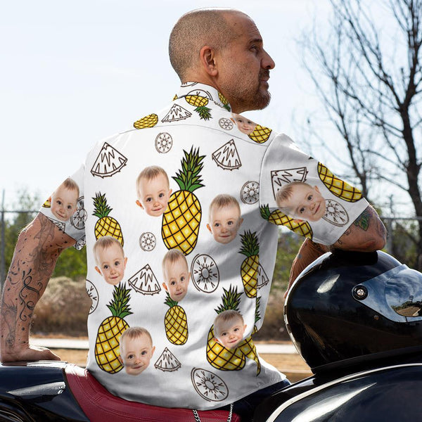 Custom Face Shirt Hawaiian Shirt For Men Funny Pineapple, Funny Baby Hawaiian, Shirt for Dad HO4356