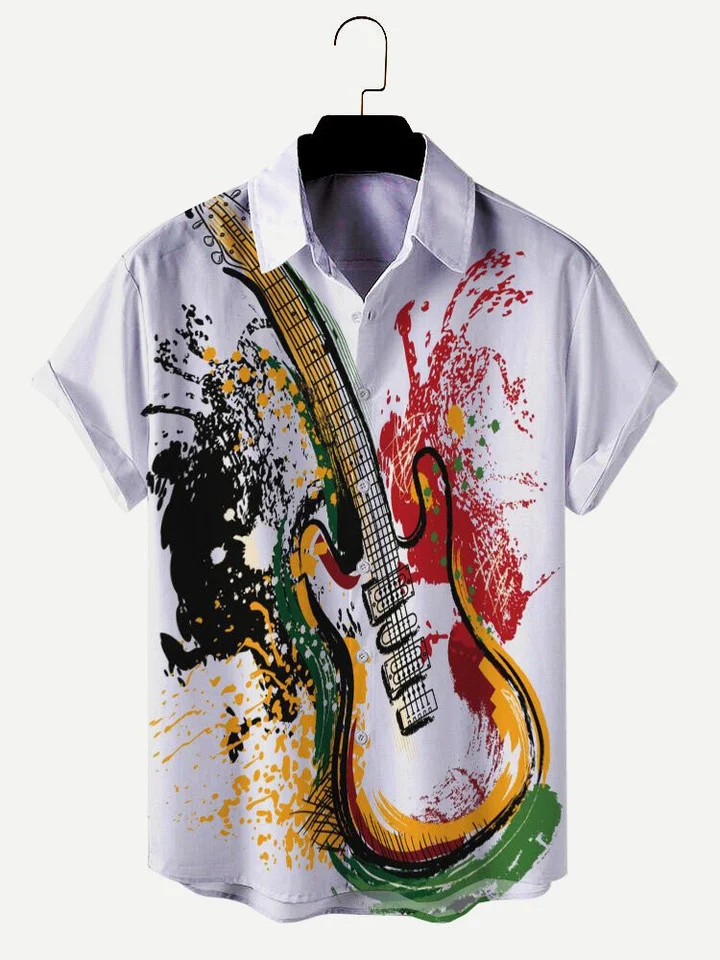 Crazy Guitar Hawaiian Aloha Shirts, Summer gift for Men and women HO0573