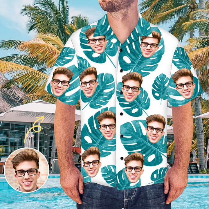 Custom Hawaiian Shirt with Face for Men Personalized Photo Hawaiian Shirts HO4284