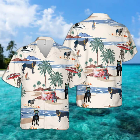 Cane Corso Summer Beach Hawaiian Shirt, Hawaiian Shirts for Men Short Sleeve Aloha Beach Shirt HO0957