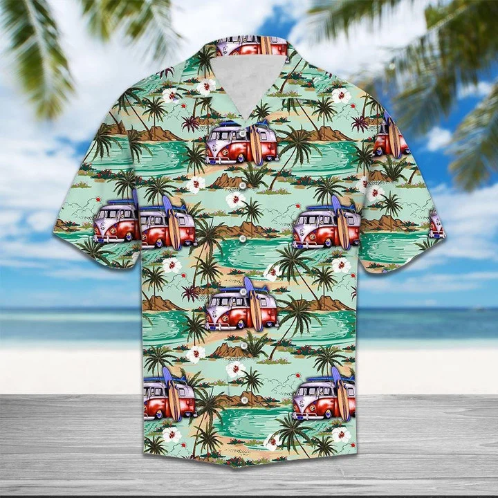 Caravan Beach Time Of Summer Design Hawaiian Shirt HO2141