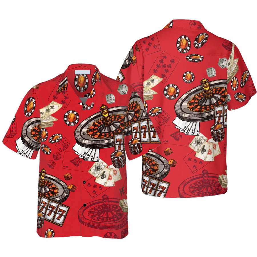 Casino Pattern Red Background Red Hawaiian Shirt HO2901