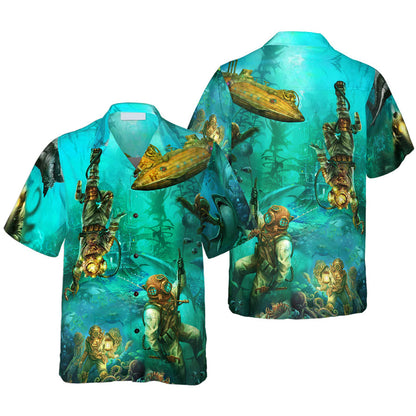 Into The Sea Scuba Diving Hawaiian Shirt For Men HO2904